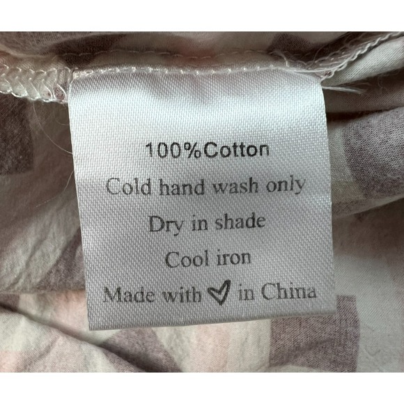 VRG GRL Button Up Shirt/Tunic Cotton Brown Pink Diamond Print Long Sleeve SZ 14 - Picture 10 of 14